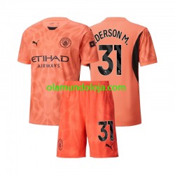 Camisola Manchester City Ederson M 31 Guarda-redes Criança Equipamento Segundo 2024-2025 Manga Curta